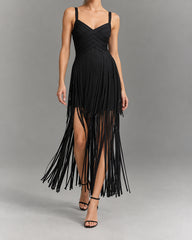 Black-Sleeveless-Fringe-Maxi-Dress-For-Cocktail-Parties-3