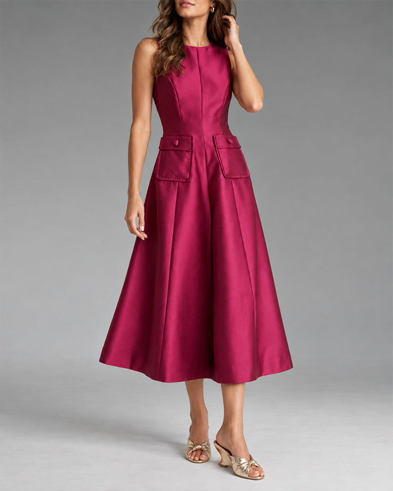 Sleeveless-Round-Neck-Travel-Midi-Dress-With-Flap-Pockets-16
