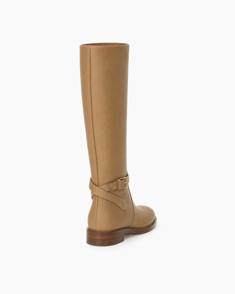 City-Stroll-Camel-Leather-Knee-High-Buckle-Boots-9
