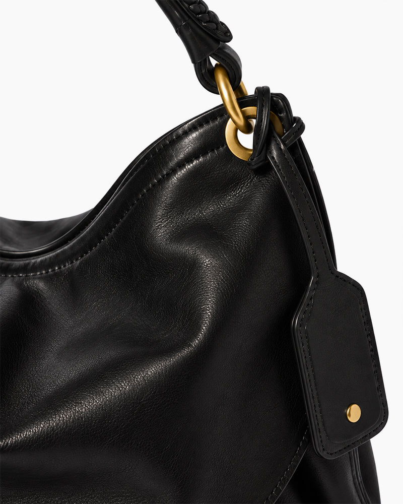 Black-Faux-Leather-Everyday-Slouchy-Hobo-Shoulder-Bag-3
