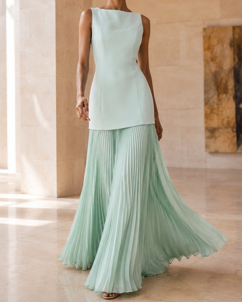 Sunlit-Soirée-Pleated-Boat-Neck-Maxi-Gown-13