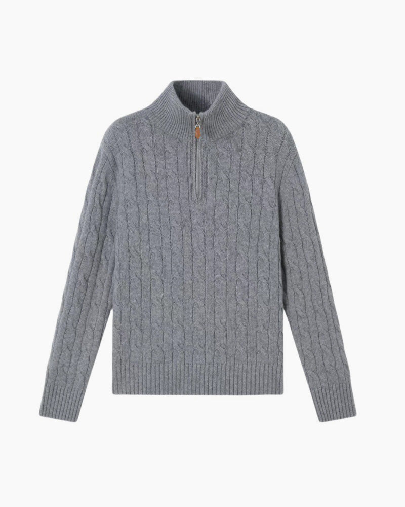 Chalet-Cashmere-Cable-Knit-Quarter-Zip-Pullover-Sweater-7