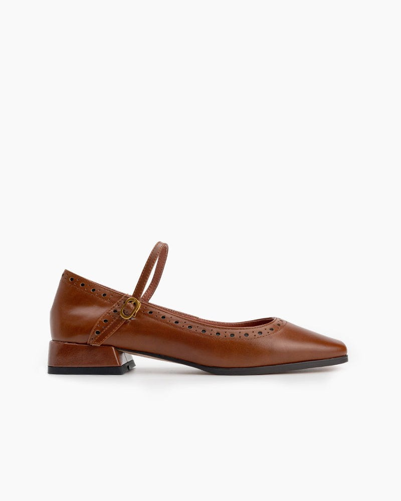 Mary Janes Square Toe Chunky Heeled Pumps