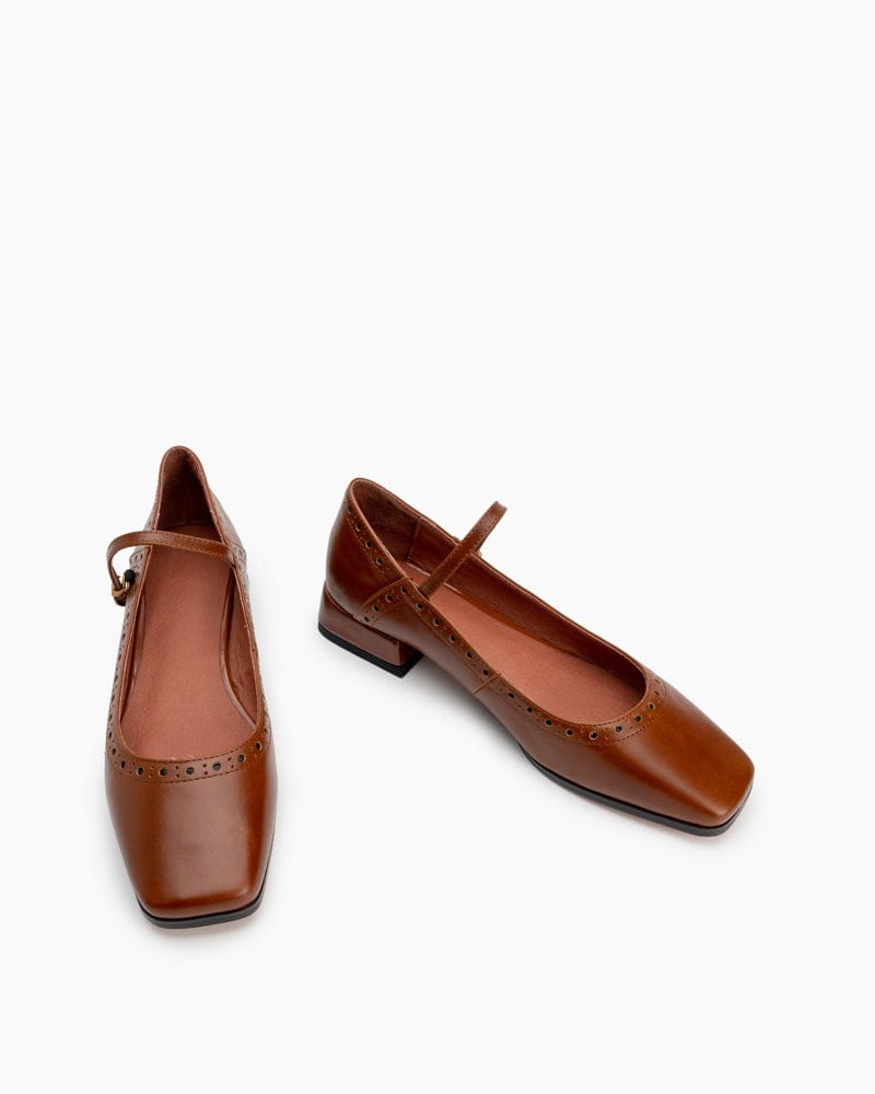 Mary Janes Square Toe Chunky Heeled Pumps