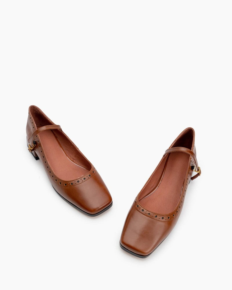 Mary Janes Square Toe Chunky Heeled Pumps