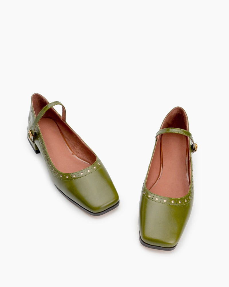 Mary Janes Square Toe Chunky Heeled Pumps