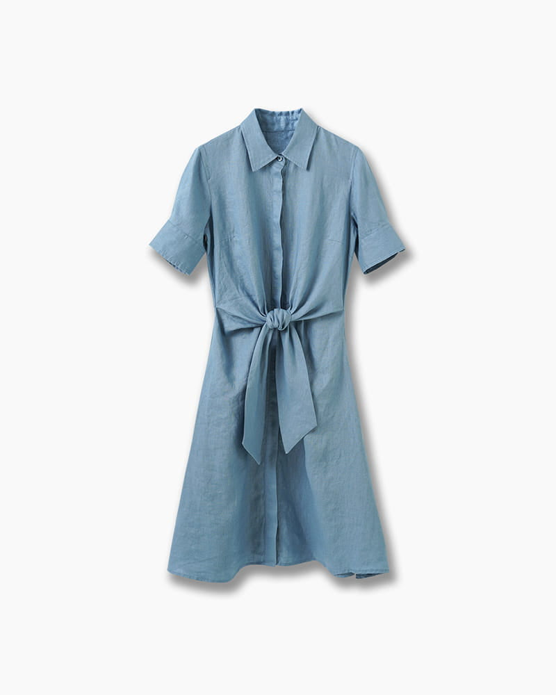 Summer-Office-Casual-Belted-Shirt-Dress-10
