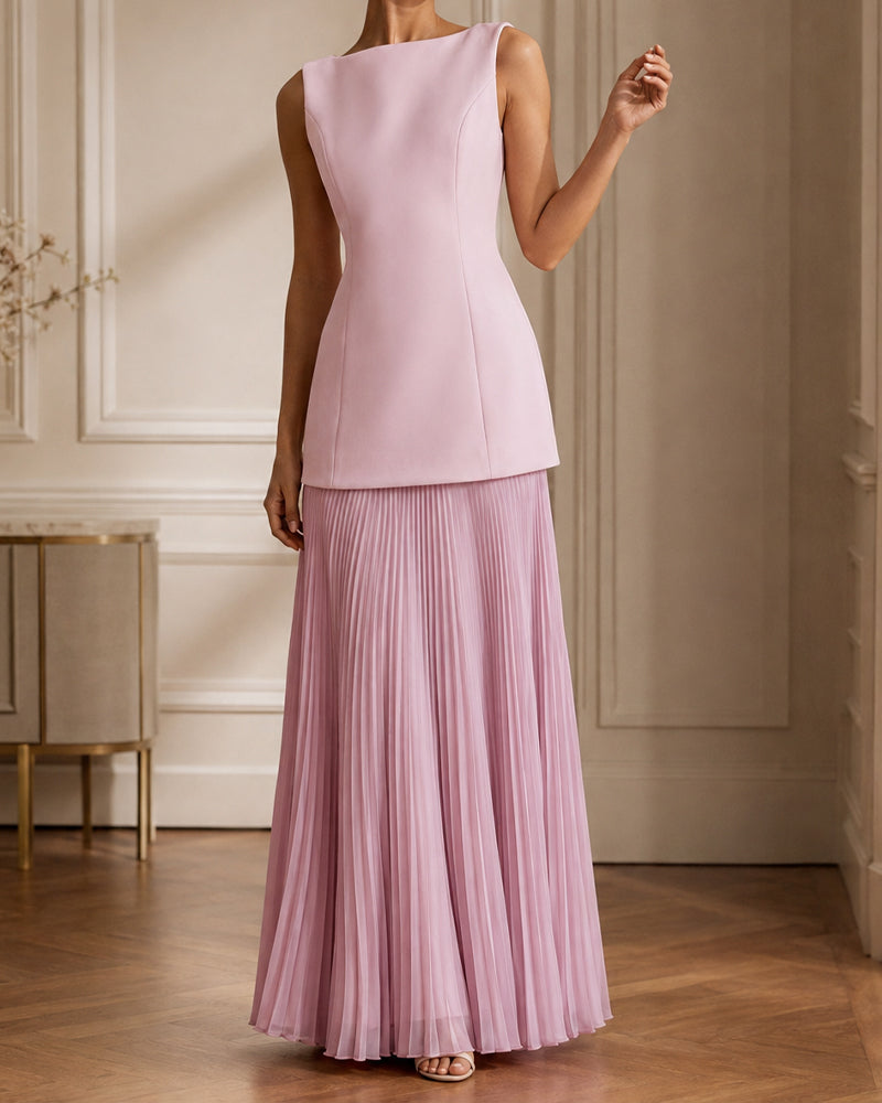 Sunlit-Soirée-Pleated-Boat-Neck-Maxi-Gown-14