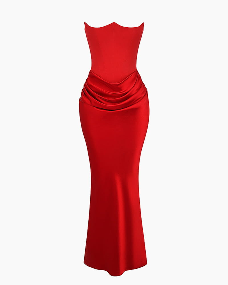 Garden-Soir¨¦e-Ivory-Strapless-Corset-Midi-Dress-31