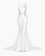 Ivory-Sleeveless-Lace-Panel-Mermaid-Wedding-Gown-6
