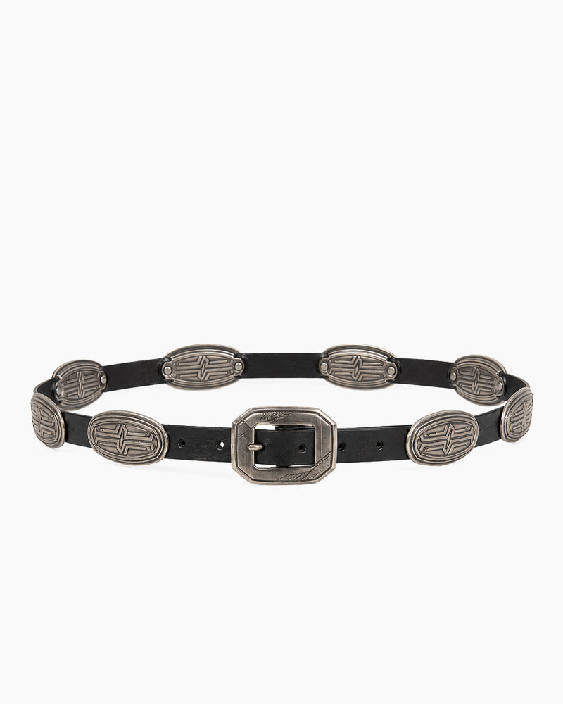 Vintage Studded Leather Concho Belt