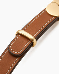 Minimalist Leather Wrap Belt with Gold-Tone Clasp
