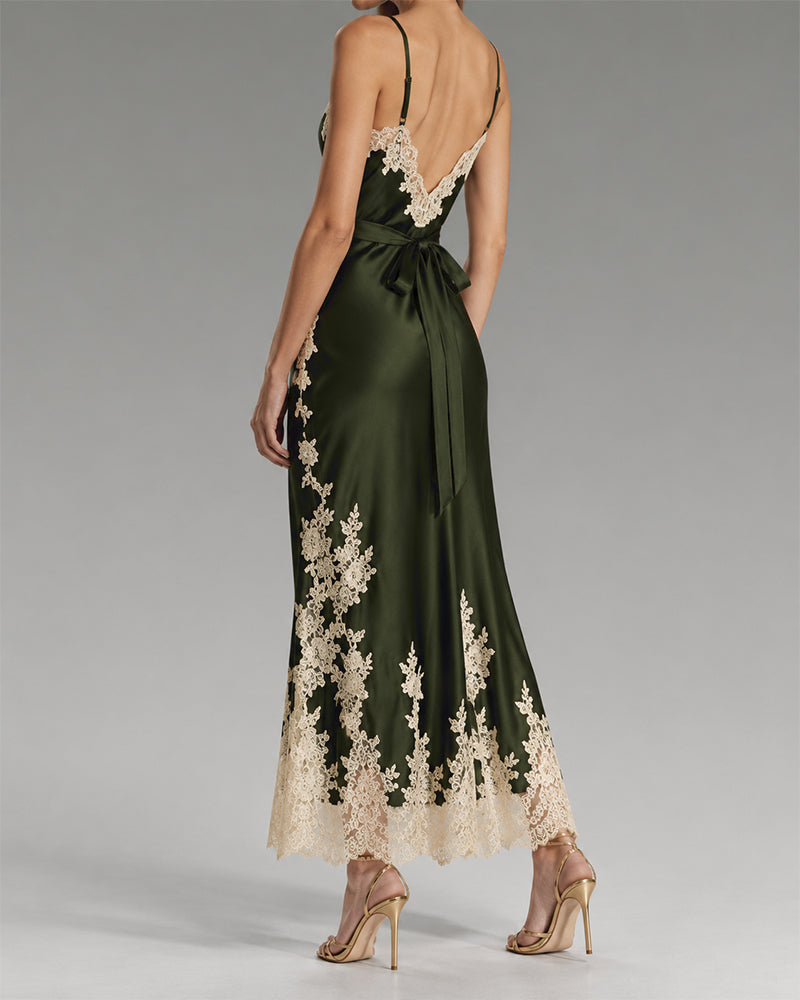 Dark-Green-Lace-Trim-Wedding-Guest-Midi-Slip-Dress-2
