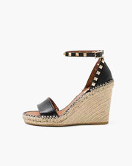 Women's Studded Espadrille Wedge Sandals