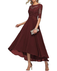 Wedding Guest Lace Appliqu¨¦ Mesh Midi Dress