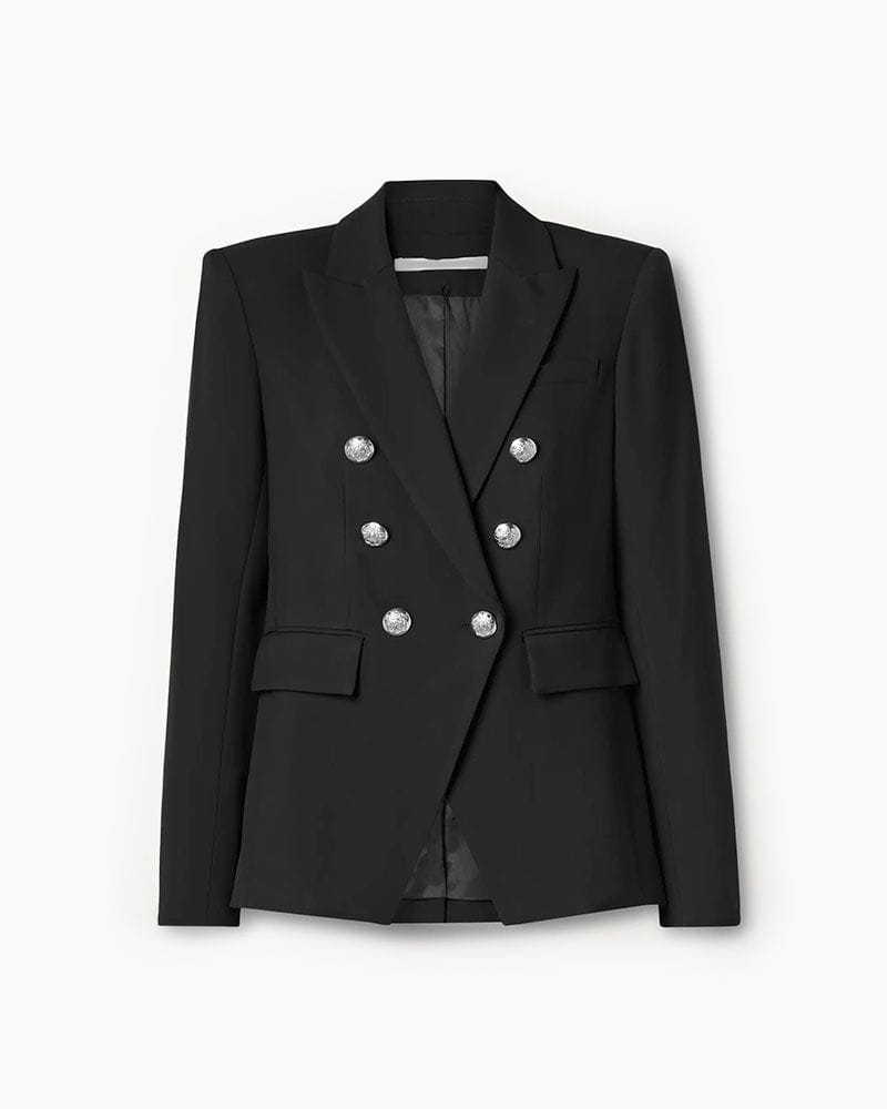 (Clean Up - L) Double-breasted Grain De Poudre Blazer