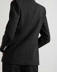 (Clean Up - L) Double-breasted Grain De Poudre Blazer