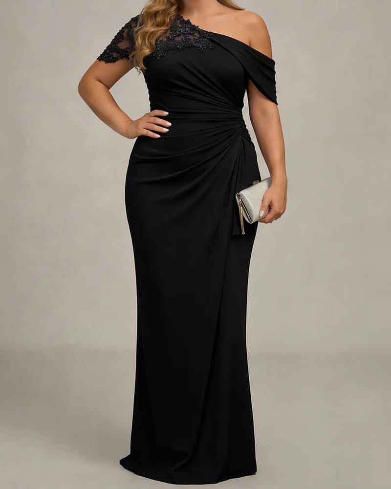Elegant-Evening-Garden-One-Shoulder-Embellished-Gown-3