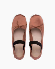 Satin Ballerina Ballet Flats with Elastic Strap