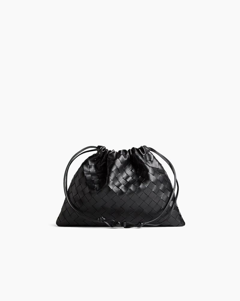 Woven Medium Dustbag Leather Clutch Bag