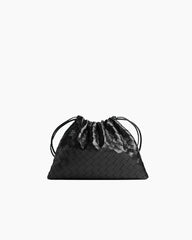 Woven Medium Dustbag Leather Clutch Bag